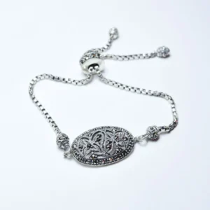 سلفر مأكسد شداد شكل بيضاوي مزين بفصوص ماركيز